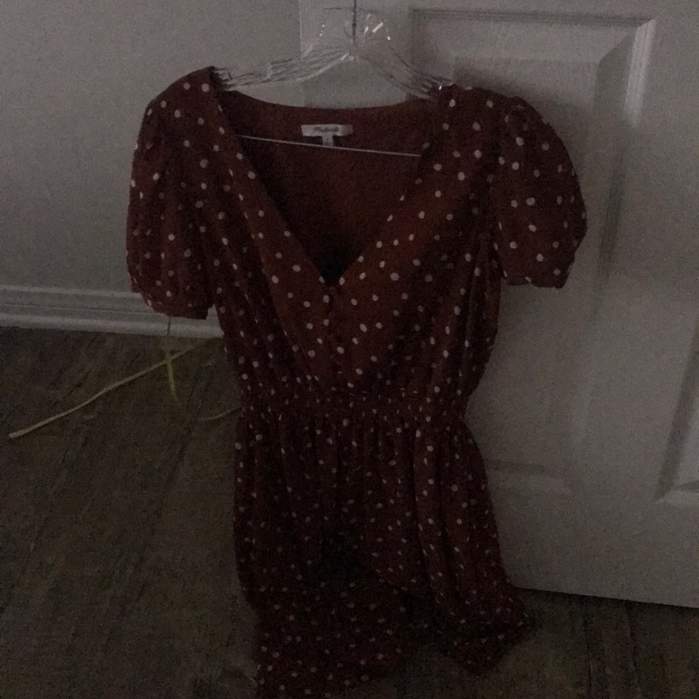 Madewell polka dot dress worn once!